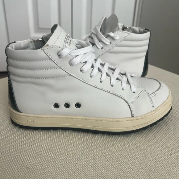 P448 Skate Mid Sneaker White Size 36- Italian Leather - Picture 6 of 6